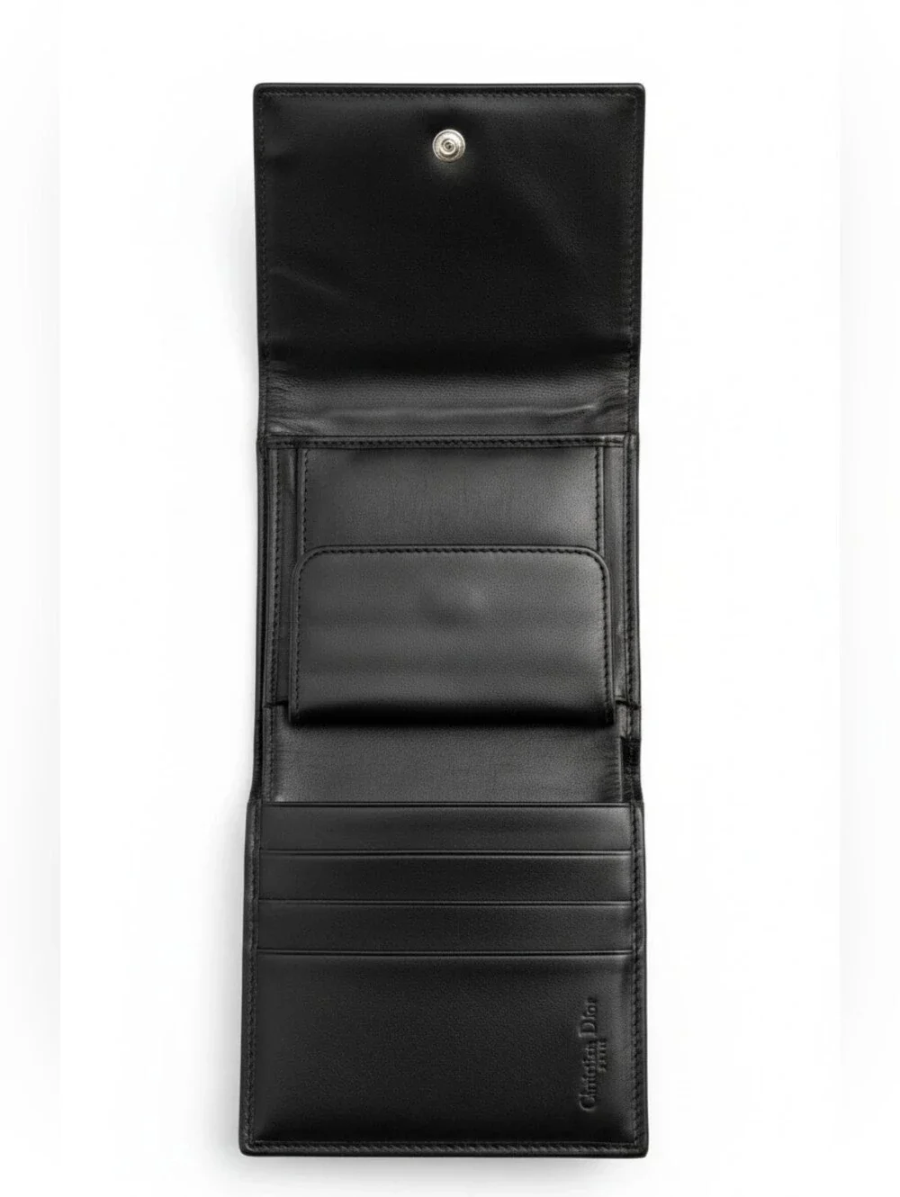 Christian Dior Oblique Trotter Blue Denim Trifold Wallet
